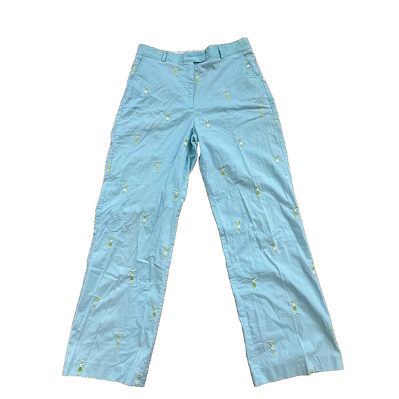 Lilly Pulitzer Pants Size Golfer Embroidered Sport Blue Beach 8 A000897